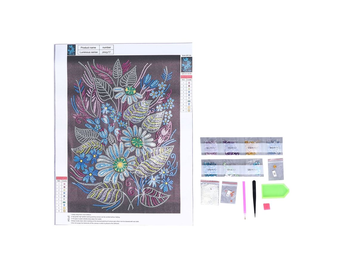 Pintura de Strass 5d Diy Luminosa à Noite para Decoração de Quarto e Lar com Diamantes