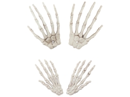 2 Pares De Osso De Mão De Esqueleto Para Decorações De Halloween Allinless