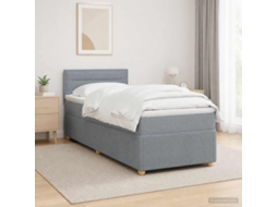 Vidaxl Cama Box Spring Com Colchão Cinzento-claro 80 X 200 Cm Tecido