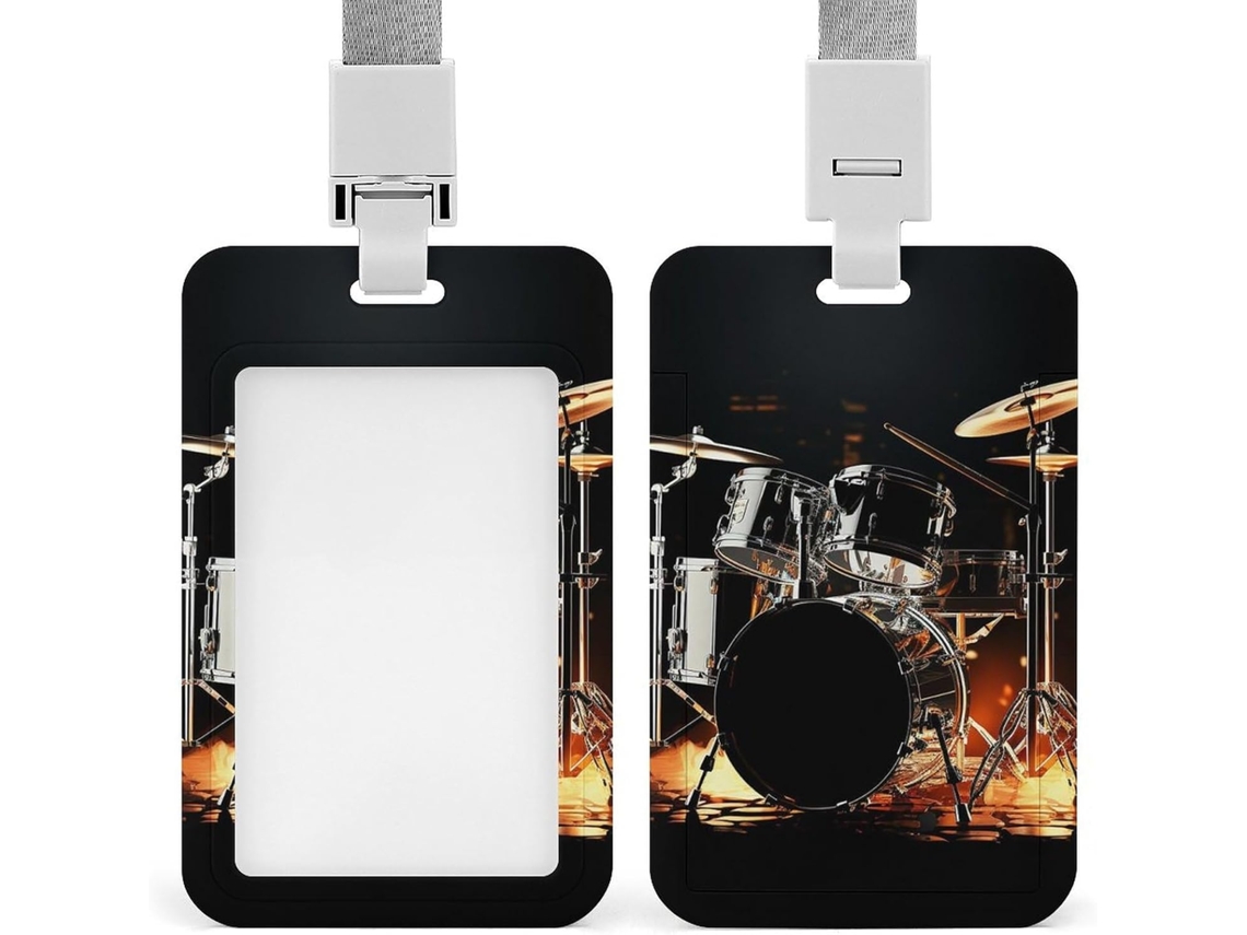 Porta Crachá com Cordão, Suporte Engraçado para Crachá a Bateria, Crachás de Identificação, Capa Protetora Vertical