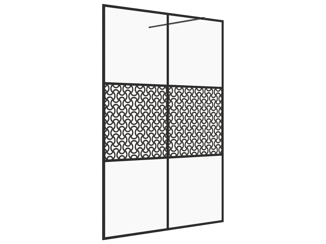 Divisória de Chuveiro com Vidro Transparente 140x195 Cm Preto MAISON EXCLUSIVE