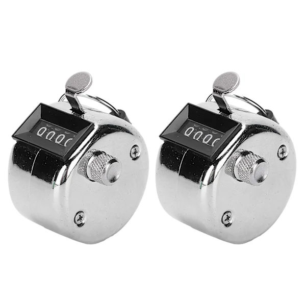 2 Peças Contador Manual Rotativo em Aço Inoxidável de 0 a 9999 para Inventário de Oficina BRILVIBERA