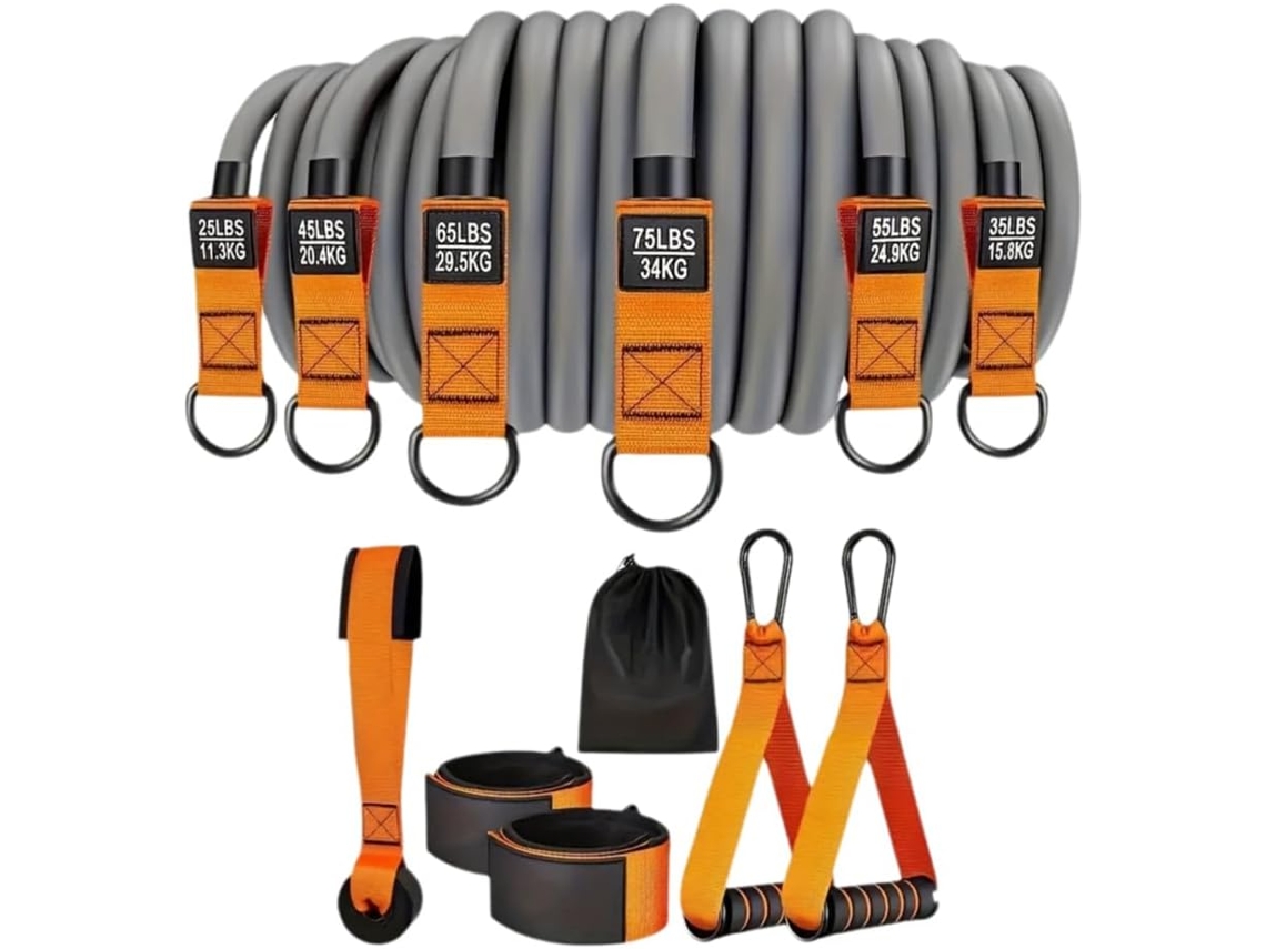 Corda Elástica De Tensão Tpe 300lbs Alta Resistência Para Treinamento, Conjunto Faixas Elásticas Fitness