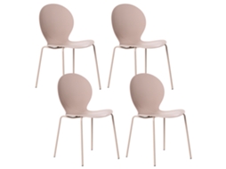 Juego De Sillas Modernas Para Exterior E Interior Beliani Milos De Polipropileno Beige 45x48x80