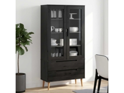 Vidaxl Armário Exibidor De Vidro Molde 90 X 35 X 175 Cm Preto