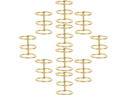 Clipes de papel circulares dourados de 30 mm, resistentes, com 3 ranhuras, da marca Aneis, ideais para uso escolar e em mesas.