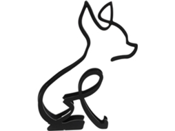 Estatueta de Cachorro como Peça Decorativa Elegante, Design Moderno em Ferro Preto e Base Plana CHABERLU