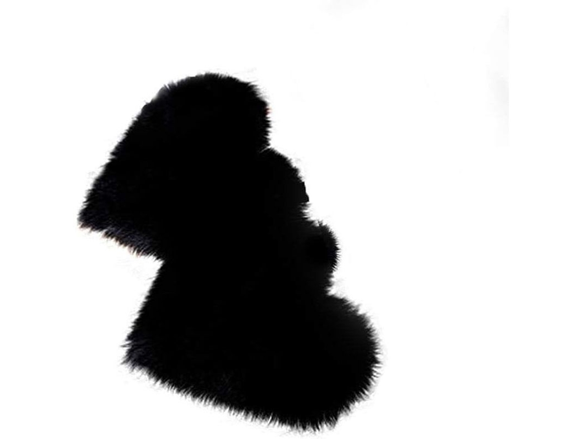 Tapete de Peluche Nova Line Preto 35x70cm