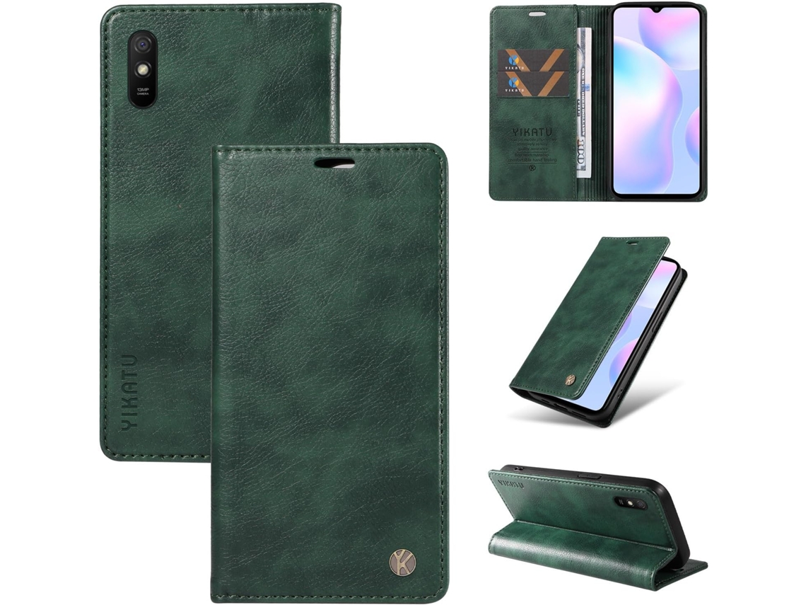 Capa Para Xiaomi Redmi 9a, Capa Carteira Em Couro Pu Resistente A Impactos, Capa Dobrável Flip Resistente A Impactos