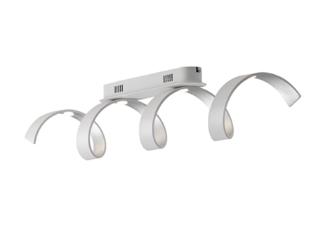 Candeeiro de Teto Led Helix Branco Prata em Alumínio 20W 4000K Luz Natural 18X80Xcm