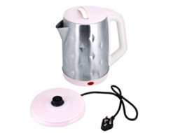 Chaleira Elétrica De Aço Inoxidável Rosa Laxiscreed Com Padrão Diamantado, 2l, Boca Larga E Espessada