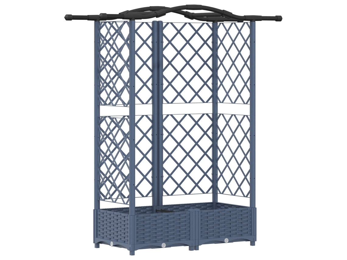 Conjunto 1 Canteiro De Jardim Elevado Vidaxl Cinzento Polipropileno (124 X 40 X 123 Cm)
