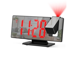 Despertador com Projeção Led Grande Usb Soneca Memória 12/24H NEVEANCE