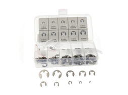 Kit com 120 peças de anéis de retenção externos tipo E em aço inoxidável 304, rosca M1.5-10