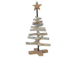 Conjunto 1 Árvore De Natal Vidaxl Castanho Madeira De Teca Maciça (60 Cm)