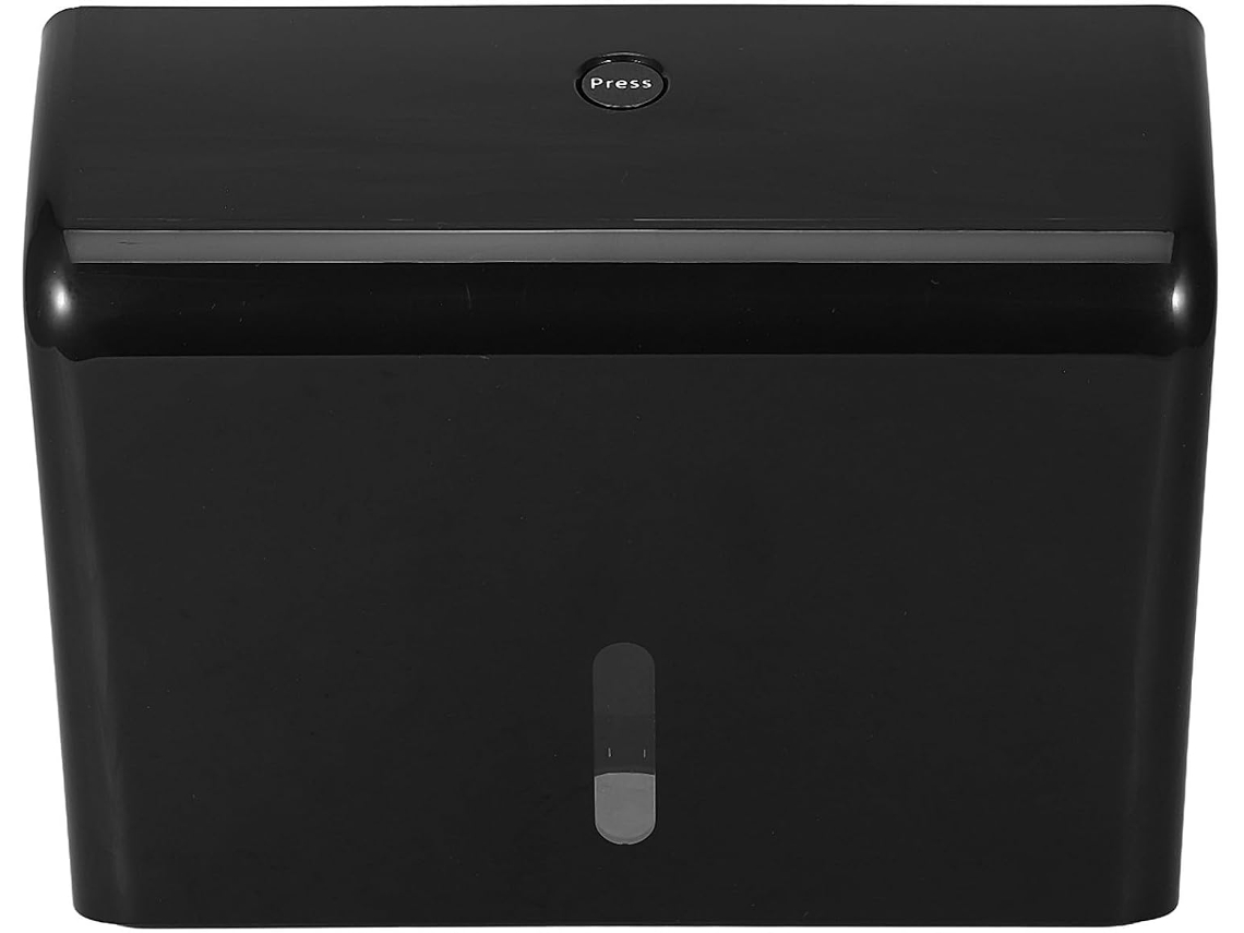 Dispensador De Toalhas De Papel Em Abs Preto Para Montagem Na Parede, Sem Necessidade De Furação.