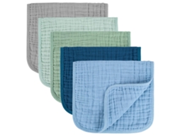 Paninhos de Musselina 100% Algodão, 25x50cm, Azul e Verde YUNZII