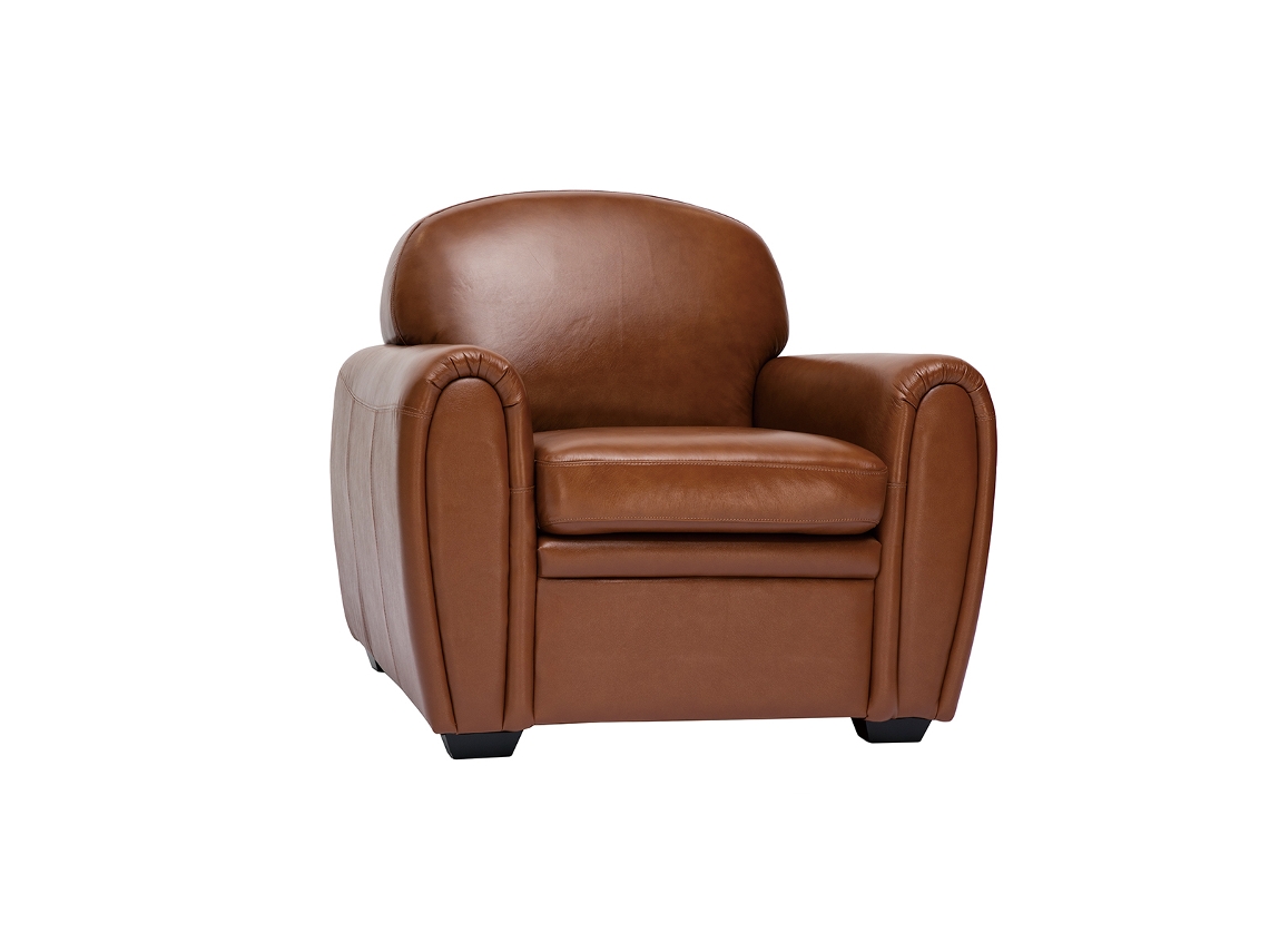 Poltrona de couro Vintage MILIBOO Club marrom