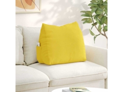 Vidaxl Travesseiro Para Costas Amarelo Claro 60 X 20 X 50 Cm Tecido
