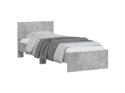 Vidaxl Estrutura De Cama Com Cabeceira Cinzento Cimento 80 X 200 Cm