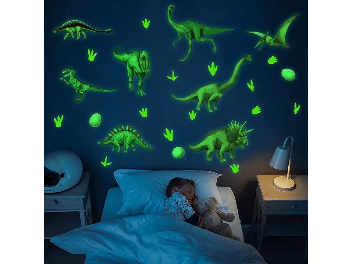 2026 calcomanías de Dinossauros para Quarto Infantil, Adesivos Que Brilham na Escuridão Pvc