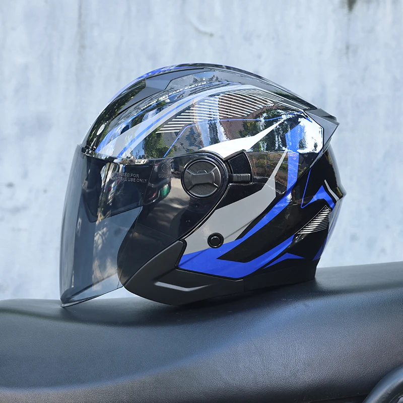 Capacete De Motocicleta (l)abs 3/4, Certificado Dot, Resistente A Impactos E Ao Vento.