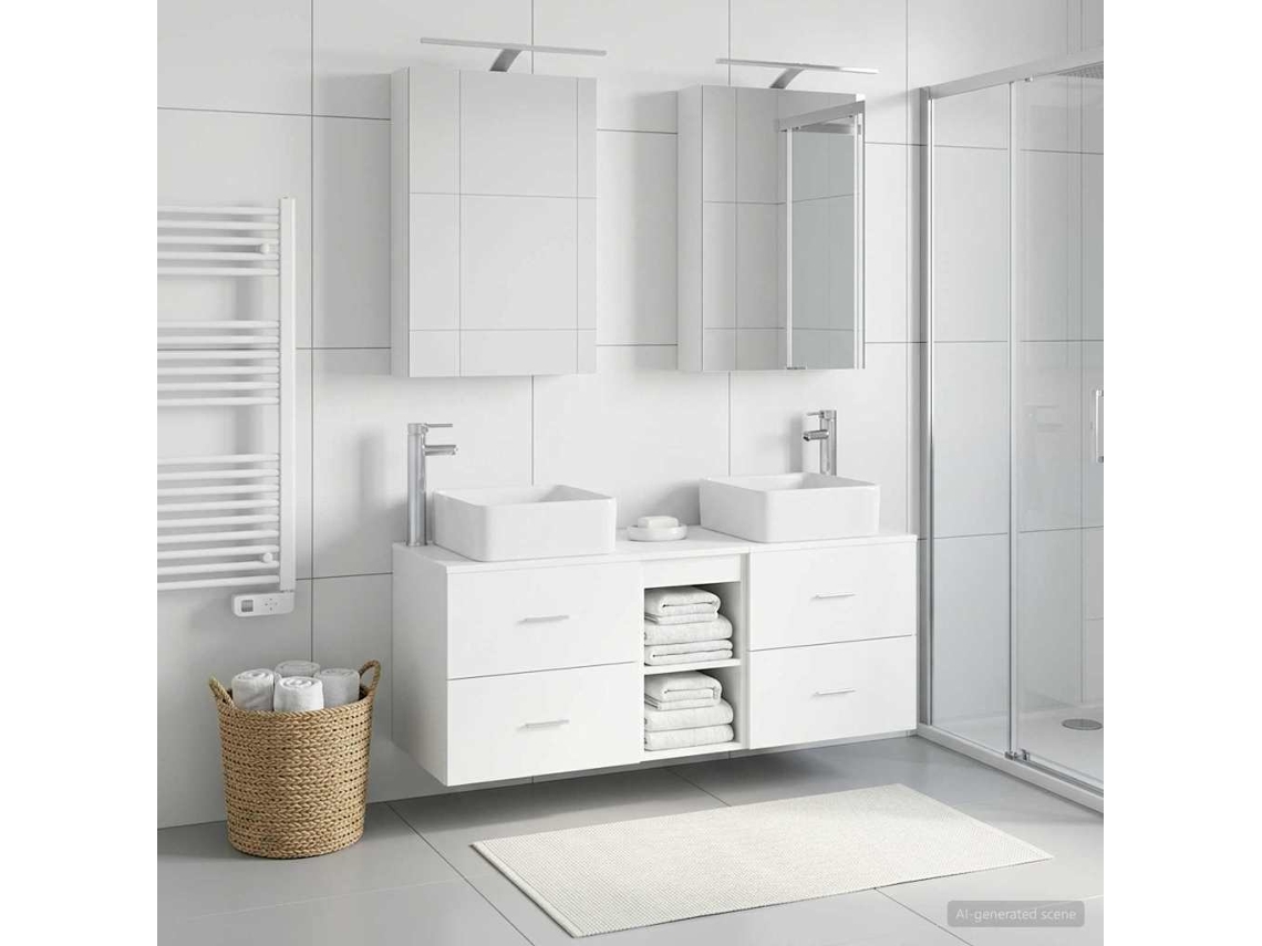 Vidaxl Conjunto De Móveis Para Banheiro 5 Pcs Branco