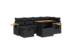 Garden Sofa Set, Garden Sofa Sets Vidaxl Preto Rattan / Vime (n/a)