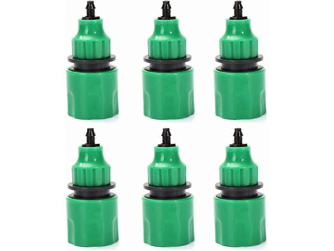 Adaptador de Mangueira Descartável para Torneira, Conexão Rápida, 6 Unidades, Plástico Verde, Irrigação, Agricultura