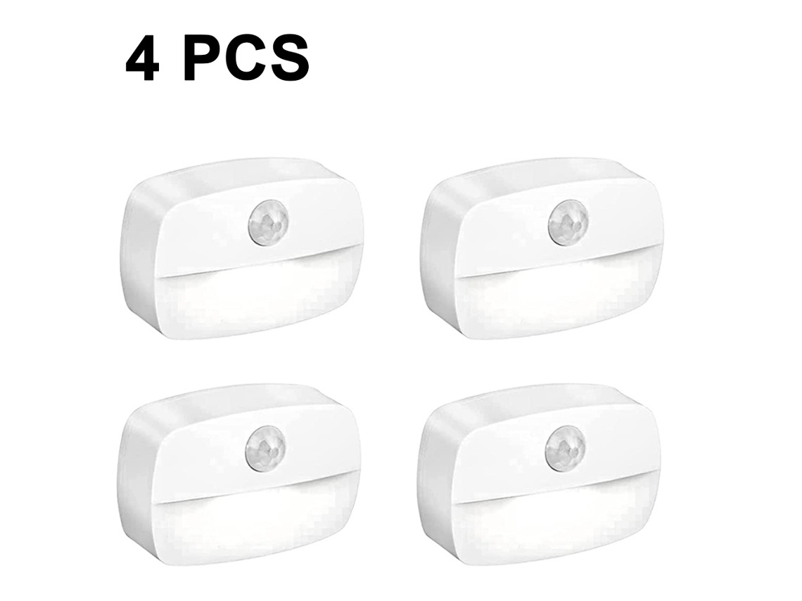 Pack de 4 Luzes Noite Sensor Crepúsculo Luzes Automáticas para Quarto Casa de Banho Escadas Cozinha NEVEANCE