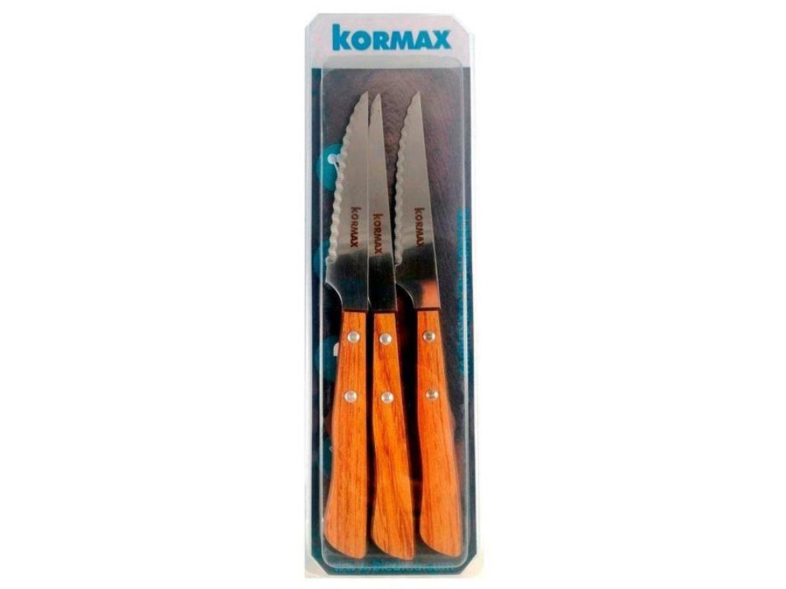 Cuchillos Chuleteros Hpl Roble Pack 3 Kormax