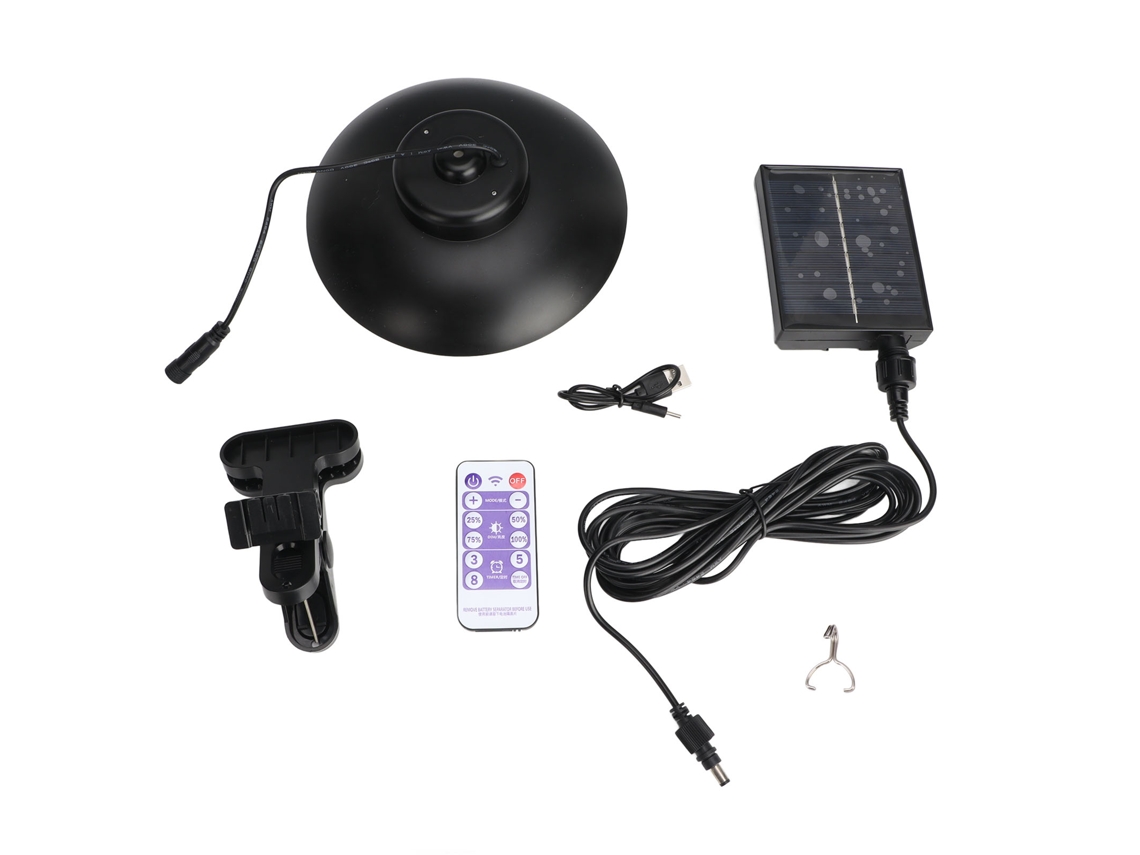 Lâmpada Solar Guarda Sol Ip65 Painéis Silício Controle Remoto