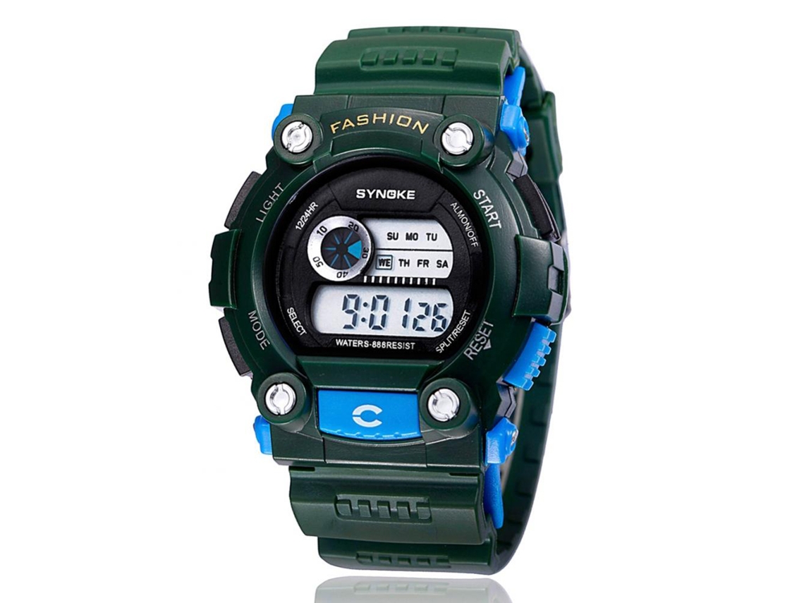 Reloj Electrónico Digital Multifuncional Impermeable Synoke (verde Ejército)