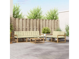 Vidaxl Conjunto De Sofás Para Exterior 6 Unid. Branco E Creme