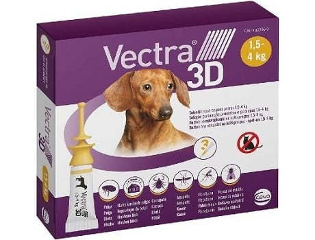 Cães Antiparasitários Vectra 3D 1,5-4 Kg Aplicadores Ceva 3
