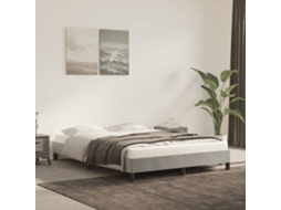 Vidaxl Estrutura De Cama Sem Colchão 140x190 Cm Veludo Cinzento-claro