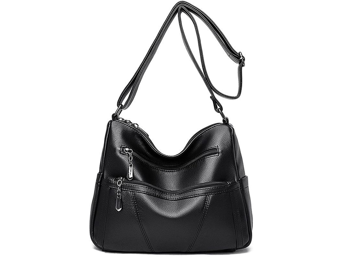 2026 bolso Cruzado para Mulher de Couro Sintético Macio com Múltiplos Bolsos e Correia Ajustável