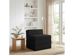 Vidaxl Sofá Cama Dobrável Preto 200 X 70 X 15 Cm Tecido
