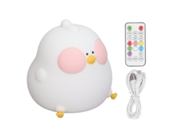 Mali lâmpada Noturna de Silicone Frango Rgb Led 7 Cores Ajustável com Controle Remoto e Toque