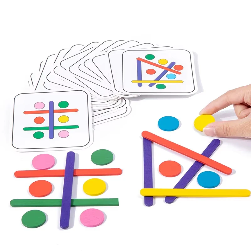 Early Learning Cognitive Rainbow Stick, Crianças Cor Match Puzzle, Montessori Blocos de Construção Brinquedos MDUG
