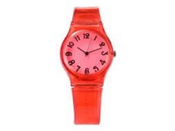 Reloj De Pulsera De Moda Simple De Color Candy Xr3364 Para Estudiantes Rojo