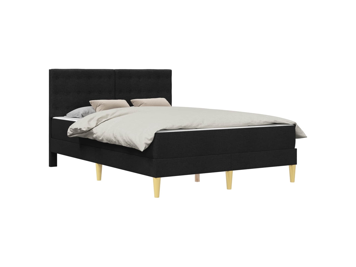Estrutura de Cama com Colchão MAISON EXCLUSIVE Preto 140 X 190 cm Tecido