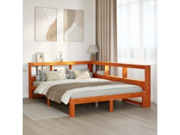 Cama Com Estante Sem Colchão 140x190 Cm Pinho Maciço
