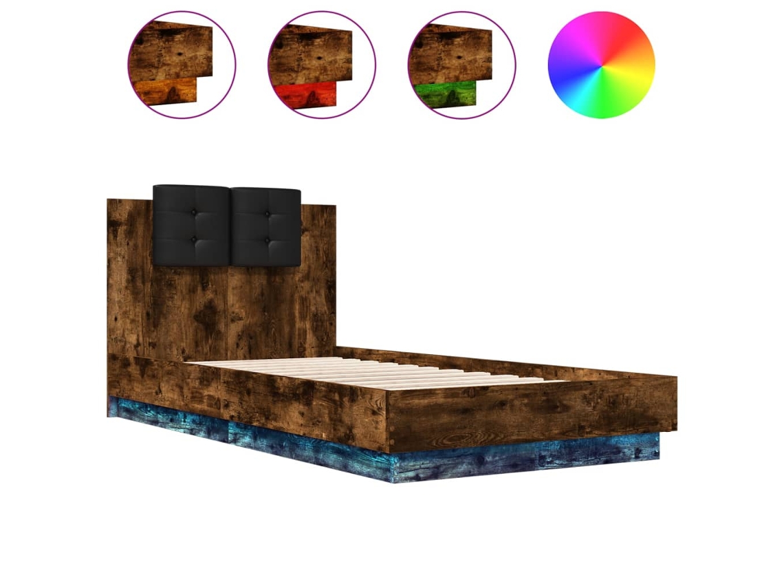 Bed Frame, Bed Frames Vidaxl Marrom Madeira Processada (90 X 190 Cm)