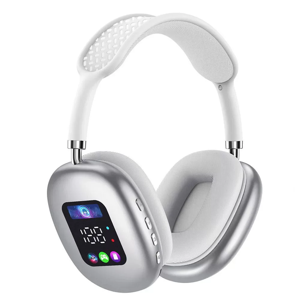 Fones de ouvido Bluetooth sem fio (Plateados), fones de ouvido estéreo Supra, bateria de longa duração, Hi-Fi
