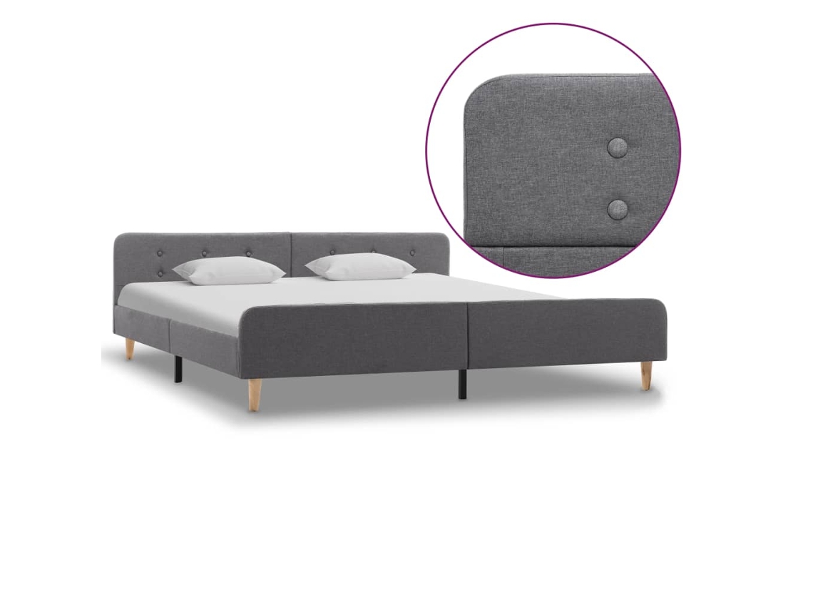 Vidaxl Estrutura De Cama Em Tecido 180x200 Cm Cinzento-claro