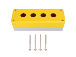 Caixa De Controle Com Interruptores Push Button Industrial 4 Gang Ip65 Abs Amarelo