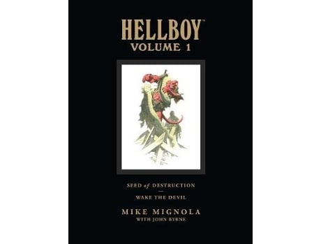 Livro hellboy library volume 1: seed of destruction and wake the devil de mike mignola (inglês)