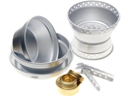 Cozinha Portátil De Acampamento Prateada Com Conjunto De Cozinha Jsr Prata Aquaforge
