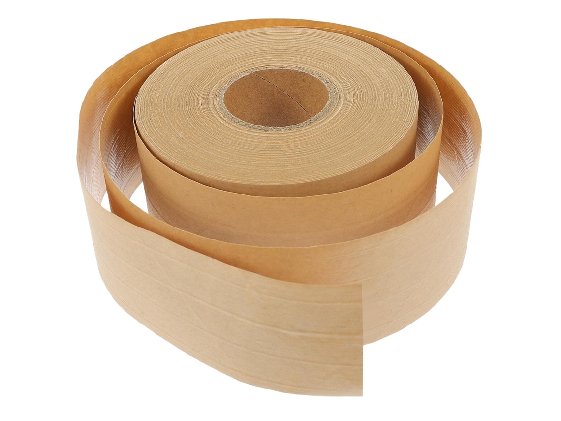 Fita Adesiva de Papel Kraft Ativada por Água, 48 Mm X 50 M, Alta Adesão e Escrevível, Resistente Ao Calor, Rol